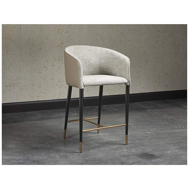 Image 5 Sunpan Asher Counter Stool Flint Gray and Napa Taupe more views