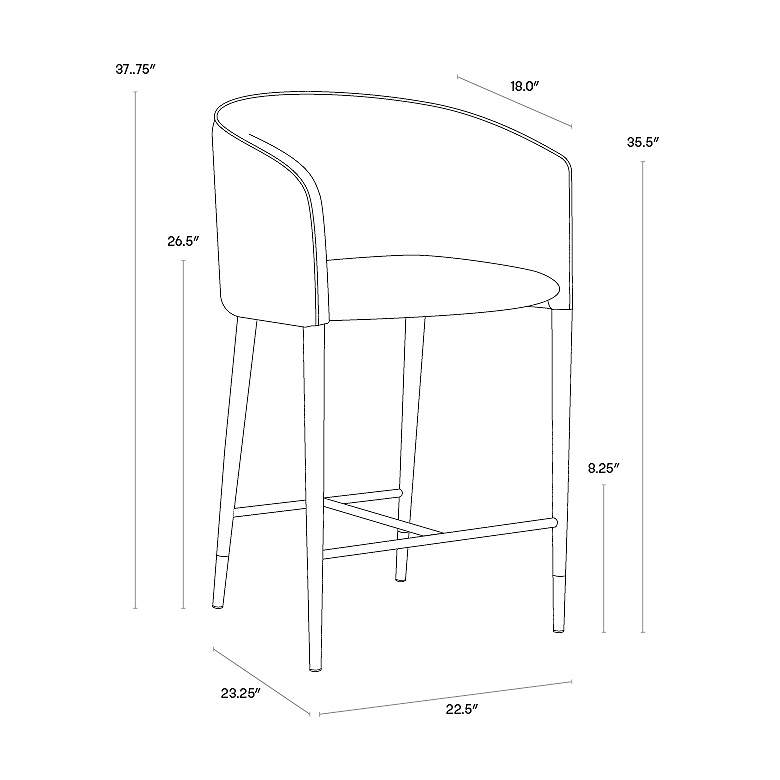 Image 7 Sunpan Asher Counter Stool Flint Gray and Napa Taupe more views
