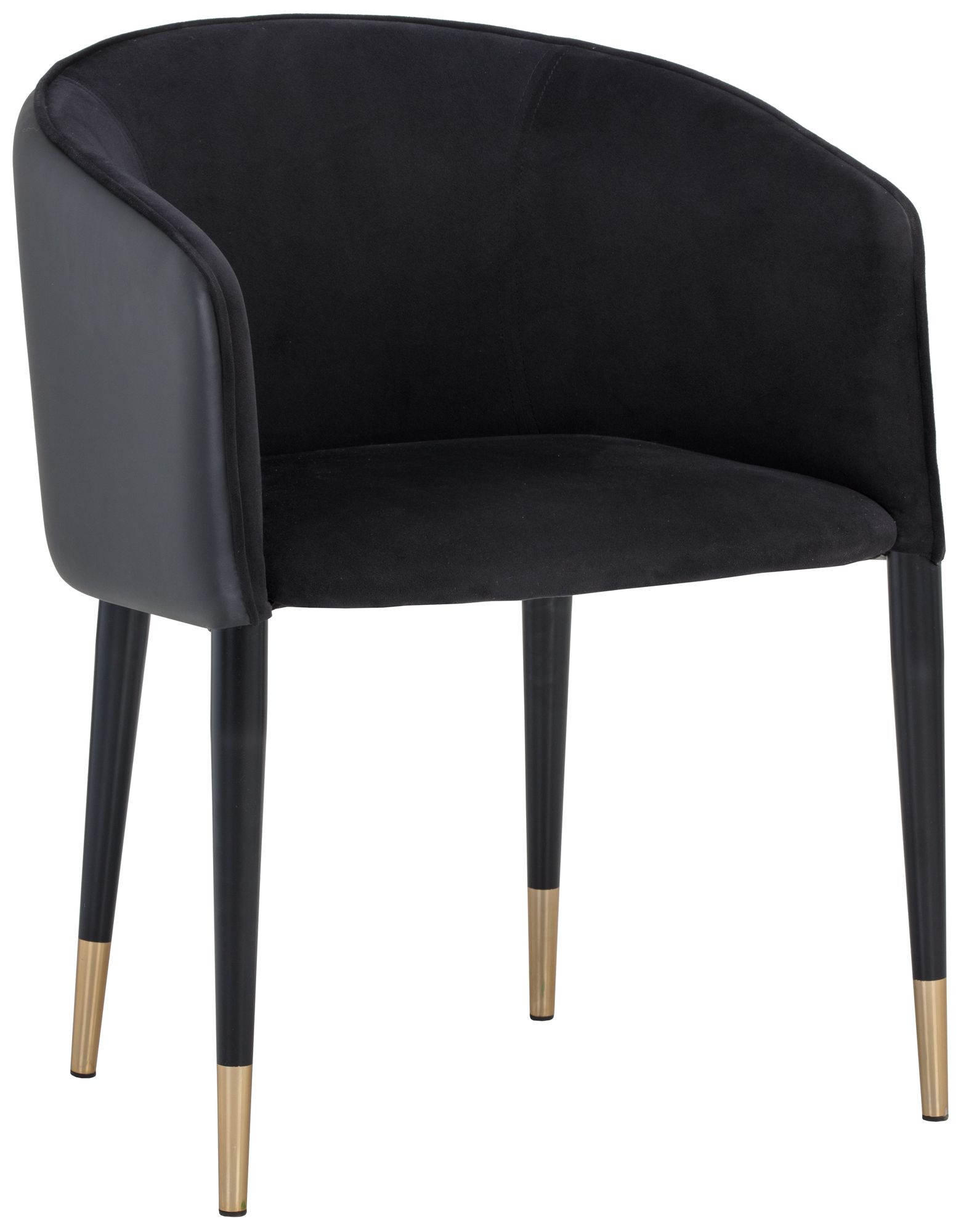 Sunpan Asher Dining Armchair Abbington Black and Napa Black