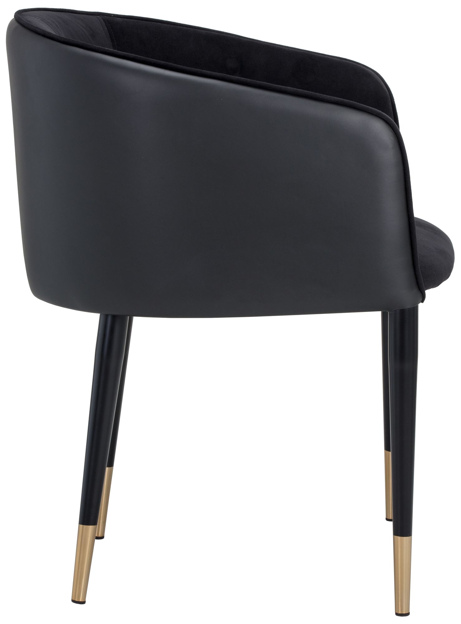 Sunpan Asher Dining Armchair Abbington Black and Napa Black