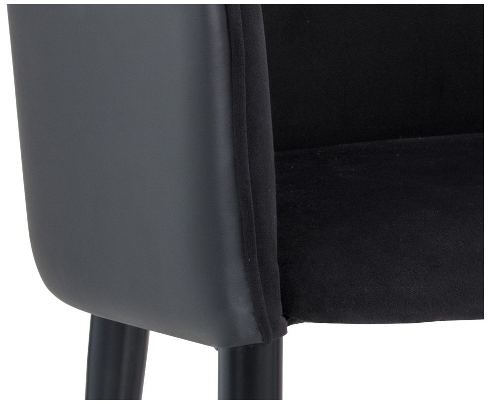 Sunpan Asher Dining Armchair Abbington Black and Napa Black