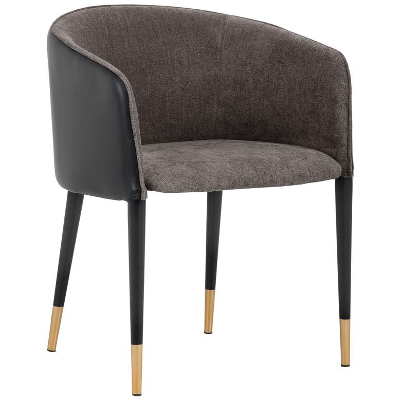 Image 2 Sunpan Asher Dining Armchair Sparrow Gray and Napa Black