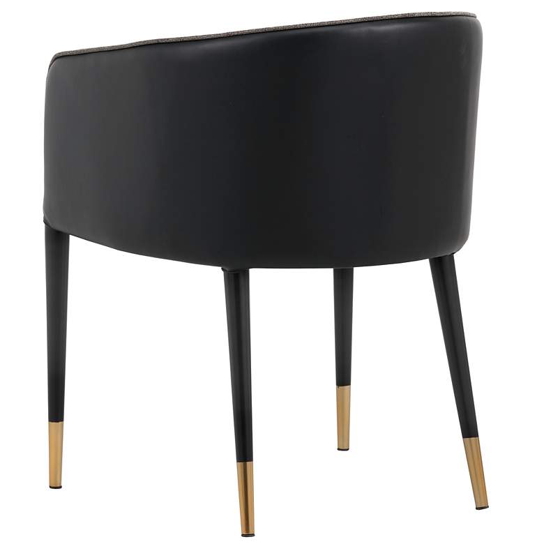 Image 4 Sunpan Asher Dining Armchair Sparrow Gray and Napa Black more views
