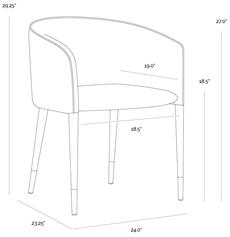 Sunpan Asher Dining Armchair Sparrow Gray and Napa Black