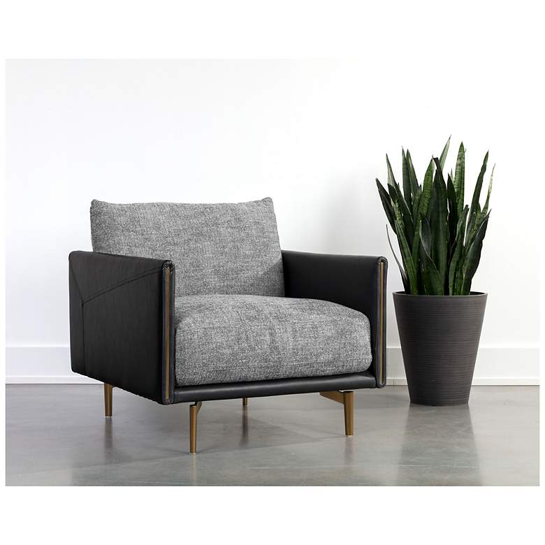 Image 1 Sunpan Ashi Armchair Nash Zebra and Coal Black