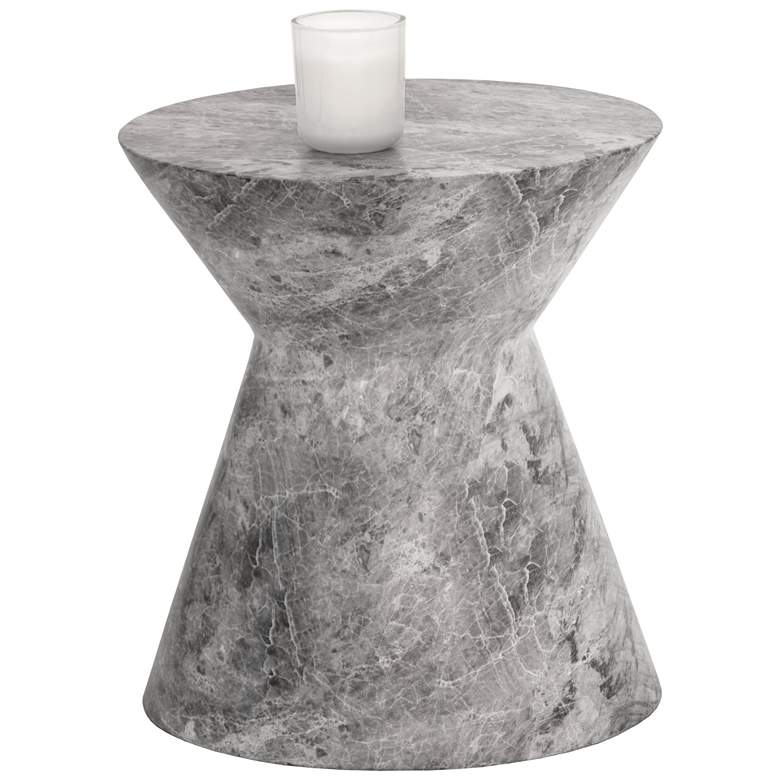 Image 1 Sunpan Astley End Table Marble Look Gray
