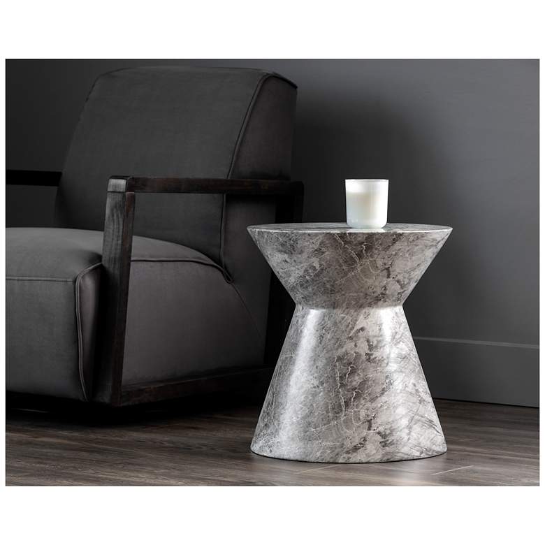 Image 3 Sunpan Astley End Table Marble Look Gray more views