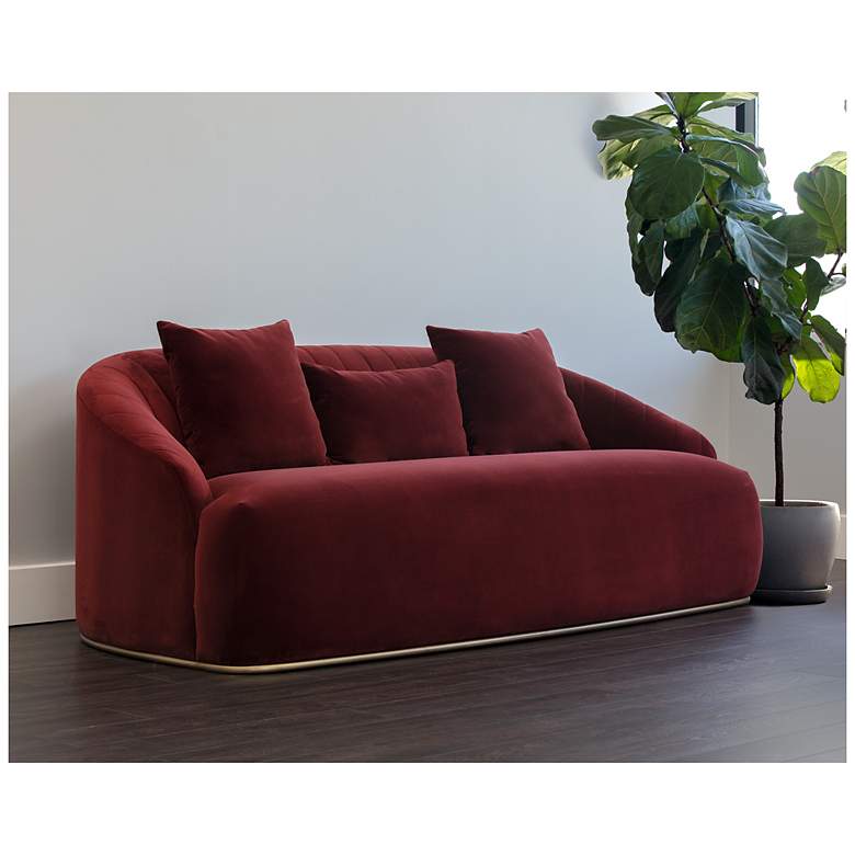 Image 3 Sunpan Astrid Sofa Merlot more views