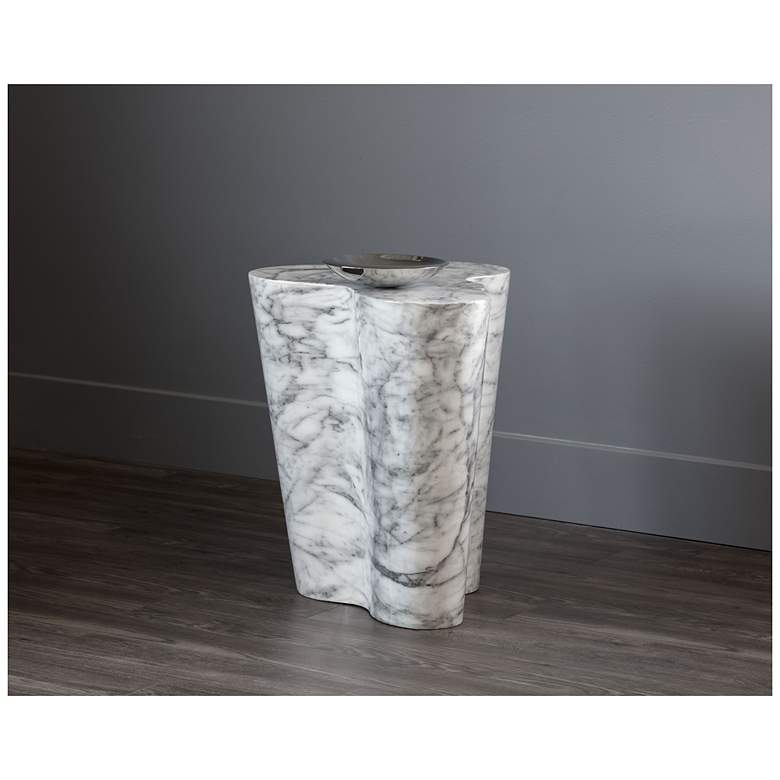 Image 4 Sunpan Ava Side Table Large Marble Look more views