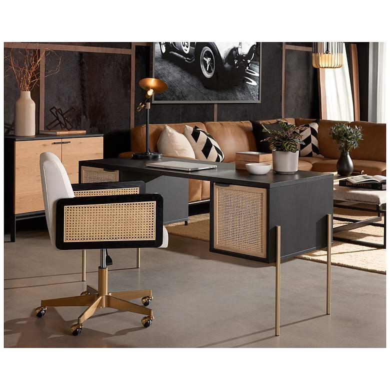Image 6 Sunpan Avida Desk Gold Black and natural more views