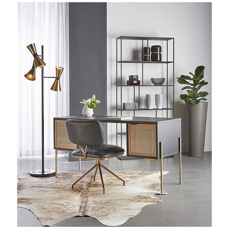 Image 7 Sunpan Avida Desk Gold Black and natural more views