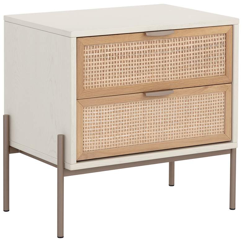 Image 2 Sunpan Avida Nightstand Champagne Gold Cream and natural more views