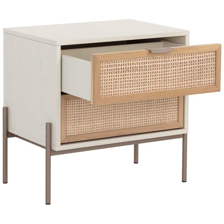 Image 3 Sunpan Avida Nightstand Champagne Gold Cream and natural more views