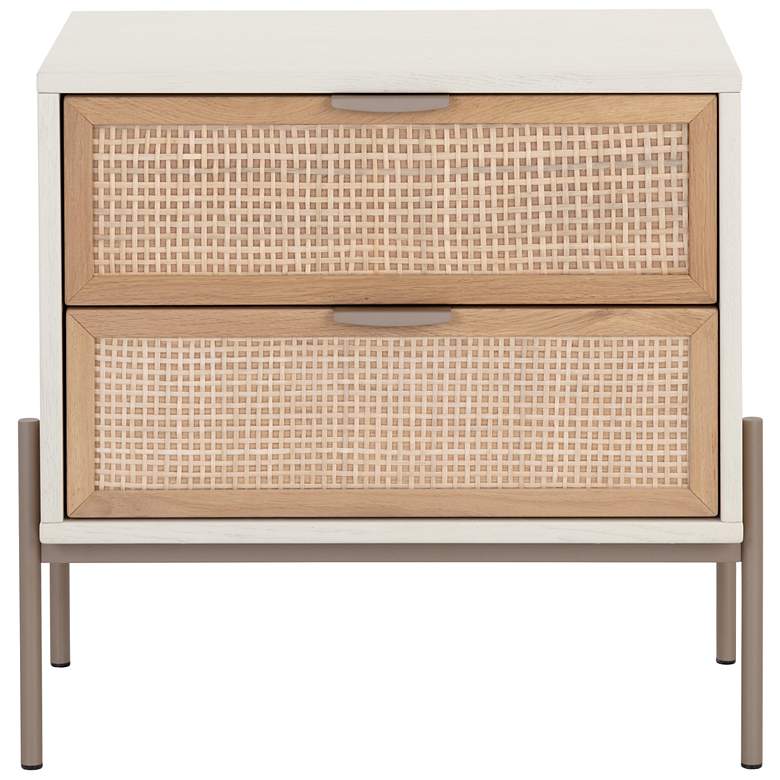 Image 4 Sunpan Avida Nightstand Champagne Gold Cream and natural more views