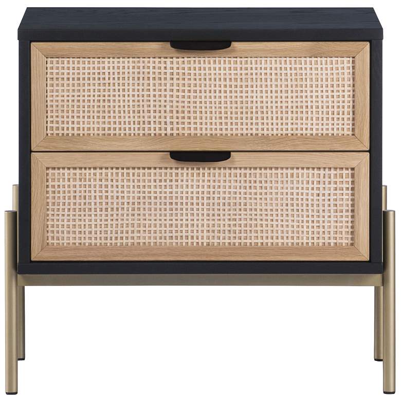 Image 2 Sunpan Avida Nightstand Gold Black and natural more views