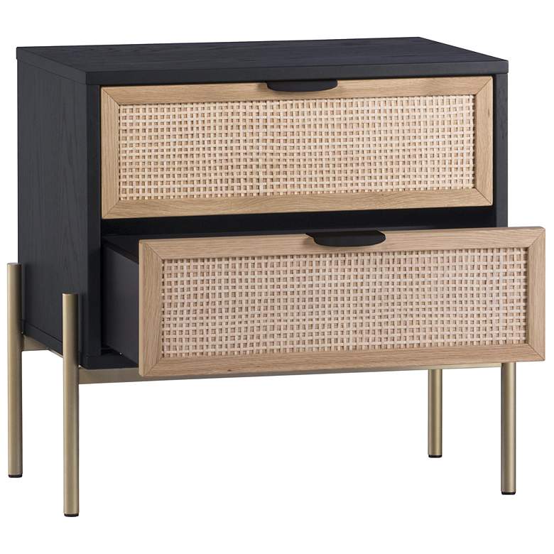 Image 3 Sunpan Avida Nightstand Gold Black and natural more views