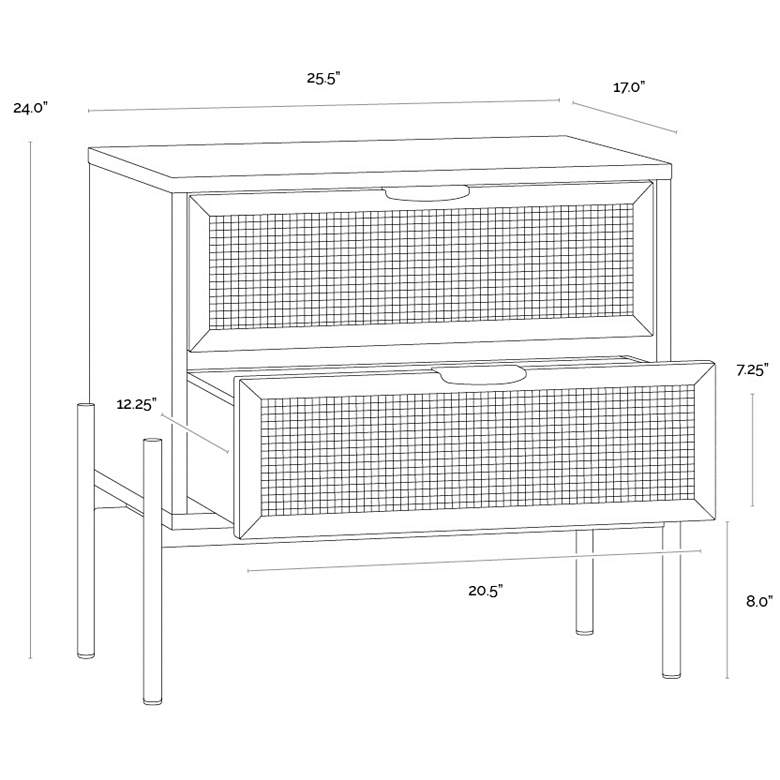 Image 7 Sunpan Avida Nightstand Gold Black and natural more views