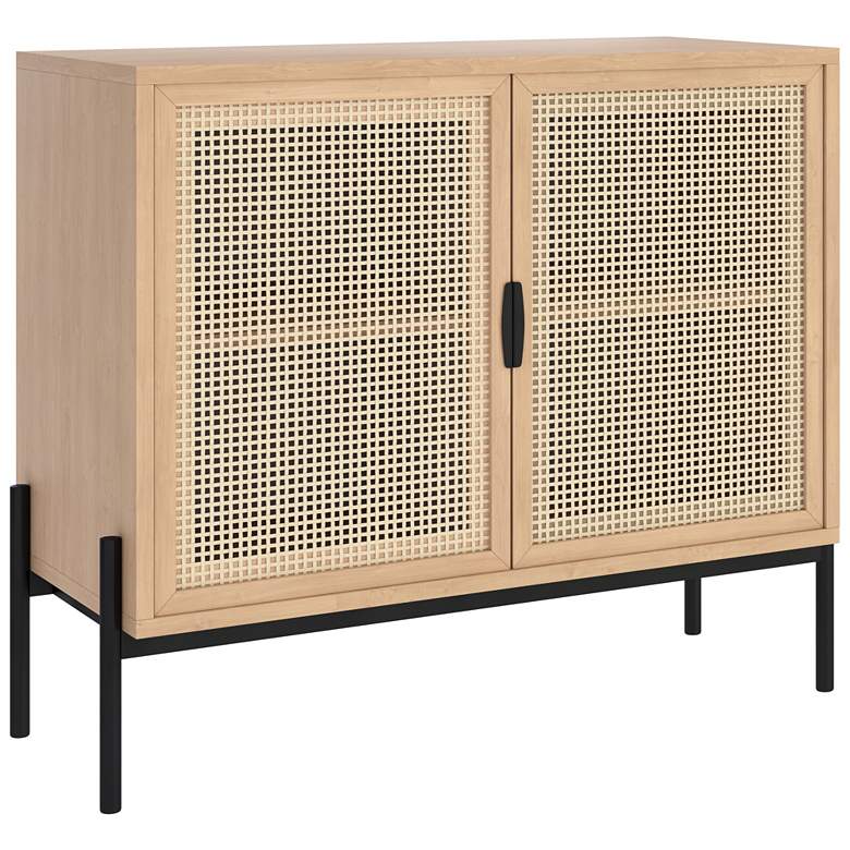 Image 1 Sunpan Avida Sideboard Small Black Rustic Oak and natural