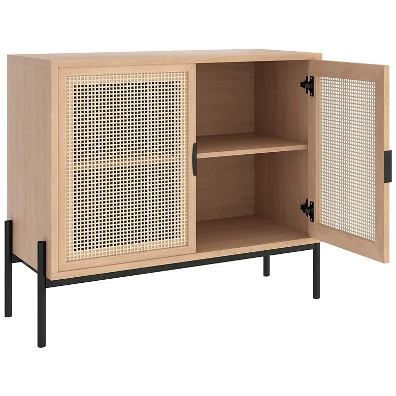Image 4 Sunpan Avida Sideboard Small Black Rustic Oak and natural more views