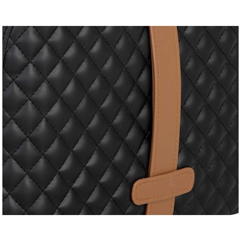 Image 5 Sunpan Axio Ottoman Napa Black and Napa Cognac more views