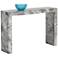 Sunpan Axle Console Table Marble Look Gray
