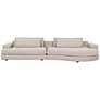 2_Sunpan Baela 145" Wide Danny Cream Fabric Modern Sofa more views