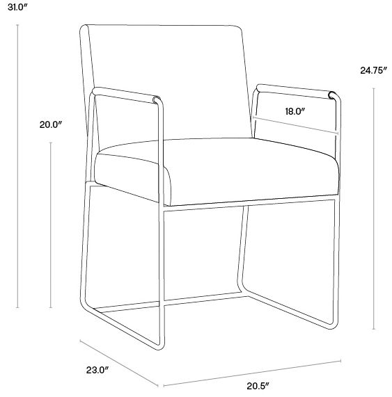 Sunpan Balford Dining Armchair Arena Navy