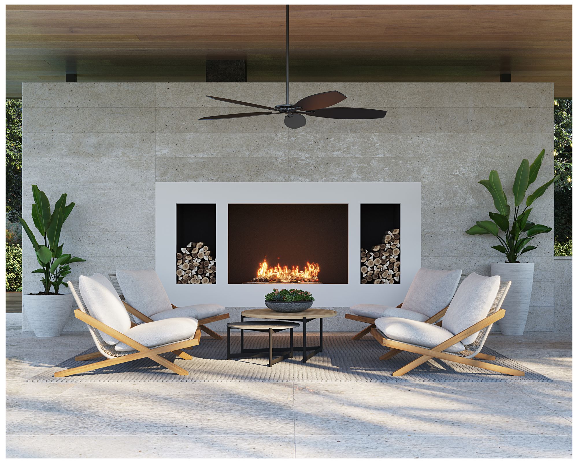 Sunpan Bari Lounge Chair Natural Stinson White