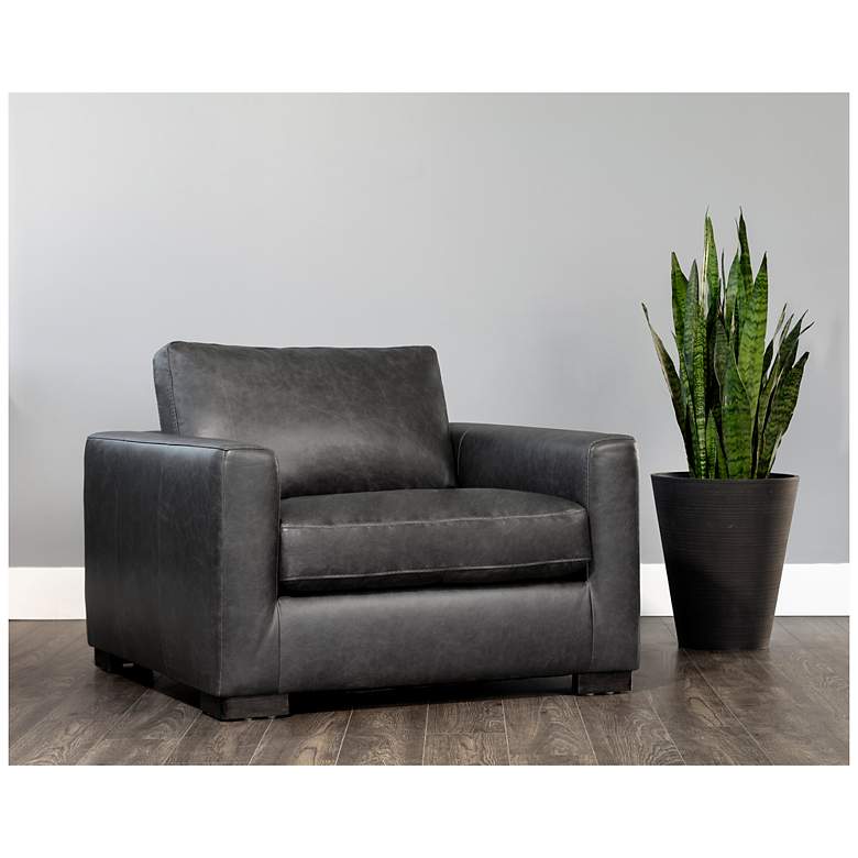 Image 1 Sunpan Baylor Armchair Marseille Black Leather
