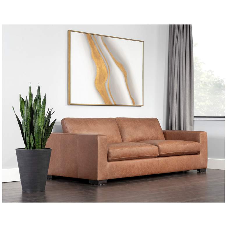 Image 3 Sunpan Baylor Sofa Marseille Camel Leather more views