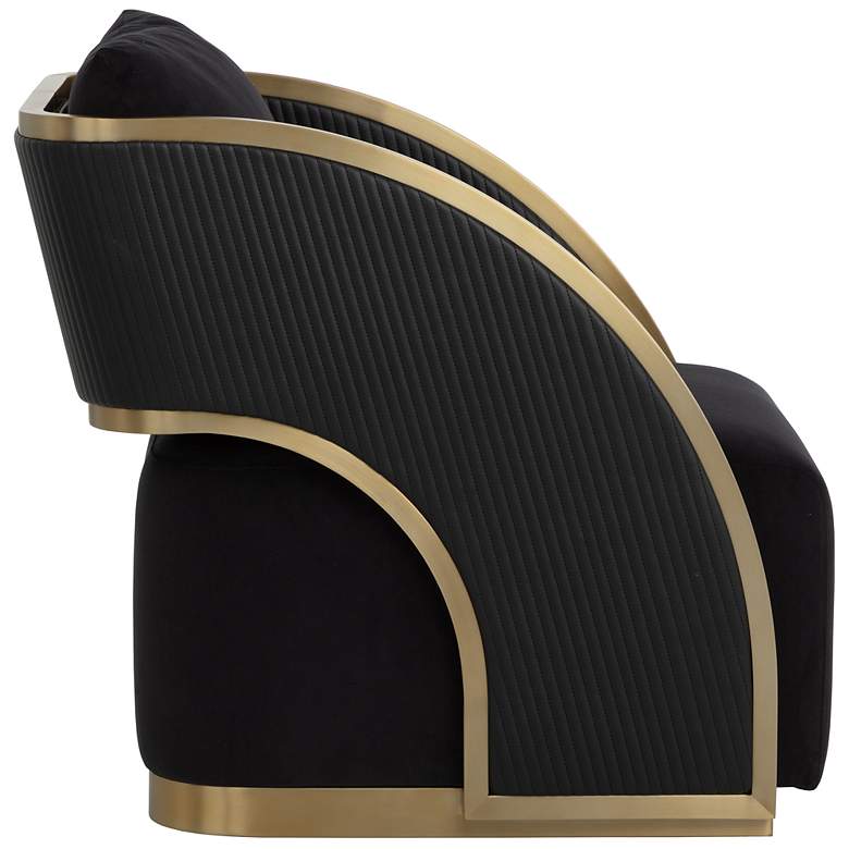 Image 3 Sunpan Baz Swivel Lounge Chair Abbington Black and Napa Black more views