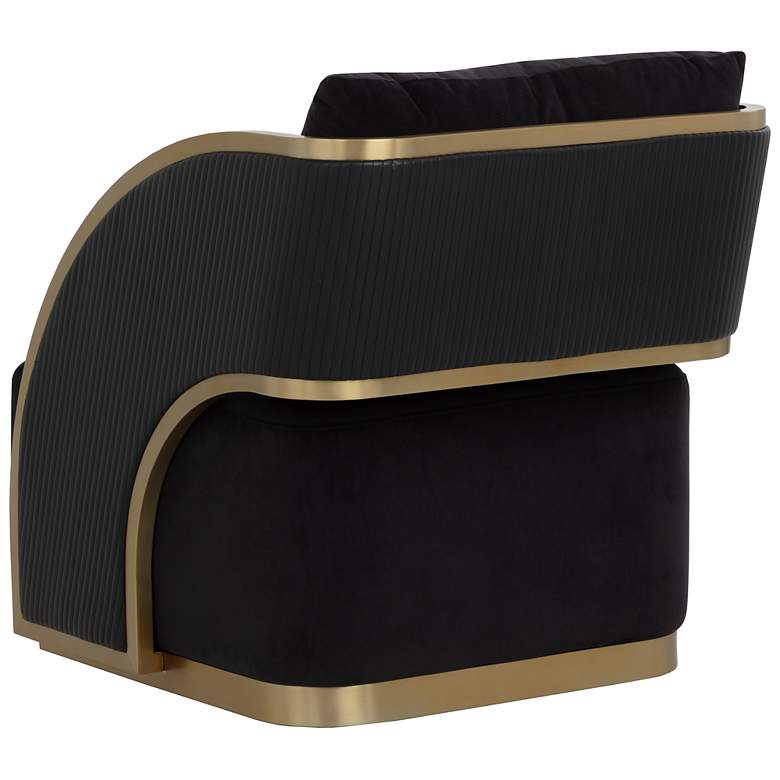 Image 4 Sunpan Baz Swivel Lounge Chair Abbington Black and Napa Black more views