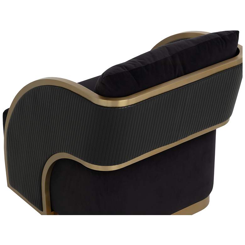 Image 5 Sunpan Baz Swivel Lounge Chair Abbington Black and Napa Black more views