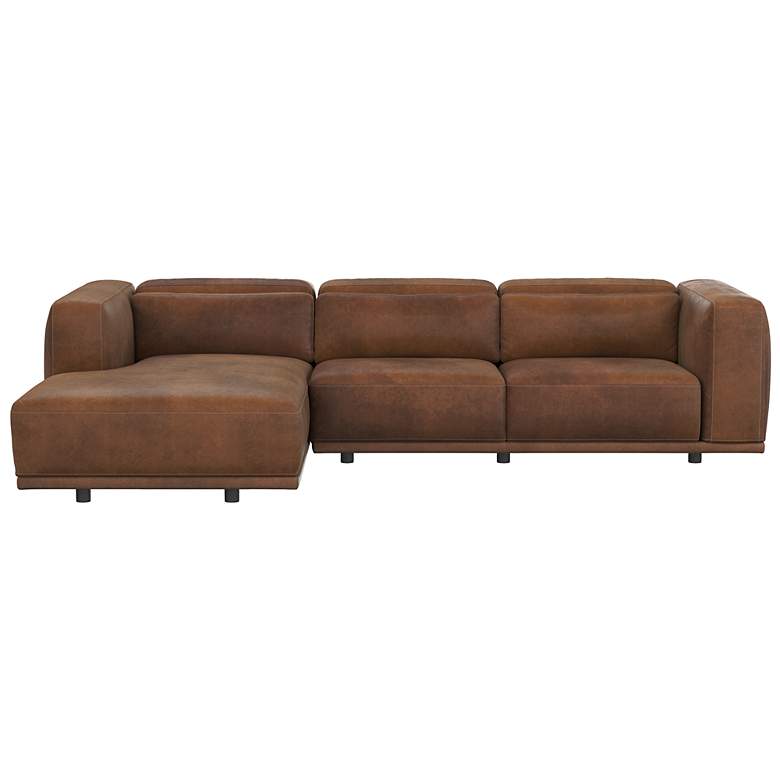 Image 2 Sunpan Beau Sofa Chaise Laf Lucia Tobacco Leather more views