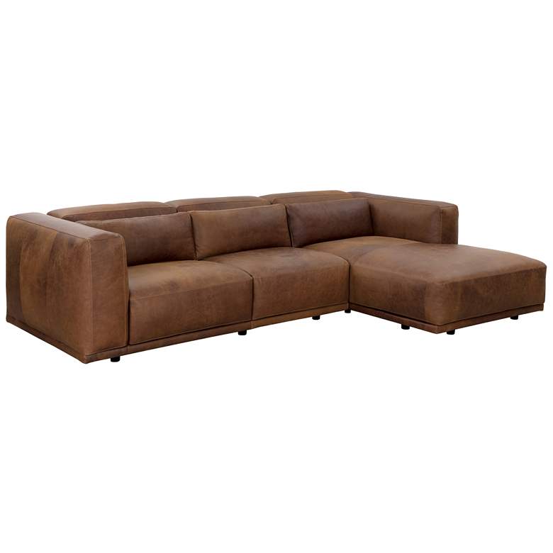 Image 1 Sunpan Beau Sofa Chaise Raf Lucia Tobacco Leather