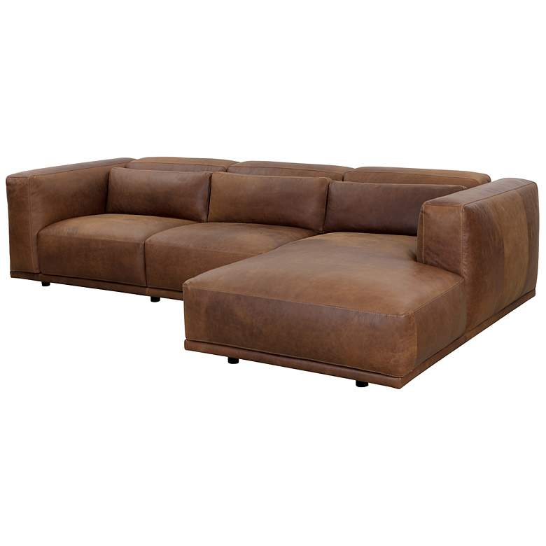 Image 3 Sunpan Beau Sofa Chaise Raf Lucia Tobacco Leather more views