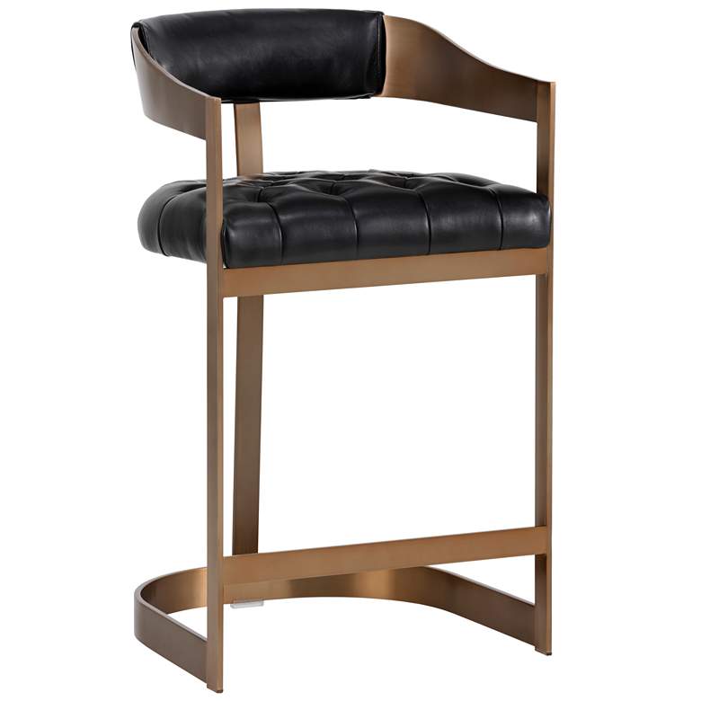 Image 1 Sunpan Beaumont Counter Stool Antique Brass Cantina Black