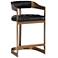 Sunpan Beaumont Counter Stool Antique Brass Cantina Black