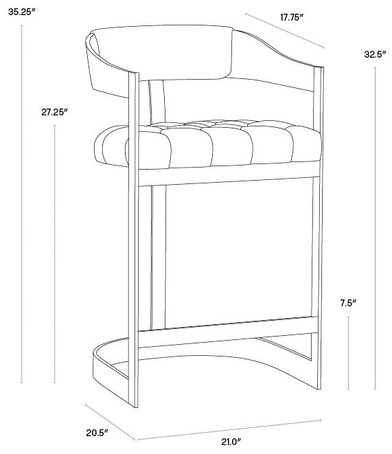 Sunpan Beaumont Counter Stool Antique Brass Cantina Black