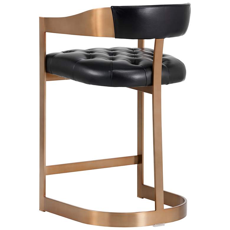 Image 4 Sunpan Beaumont Counter Stool Antique Brass Cantina Black more views