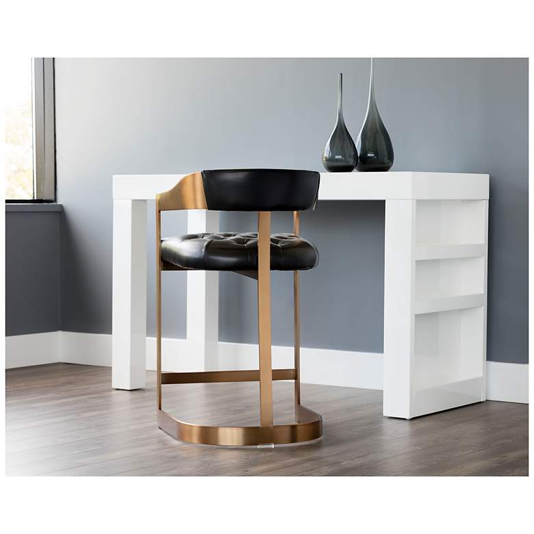 Image 7 Sunpan Beaumont Counter Stool Antique Brass Cantina Black more views
