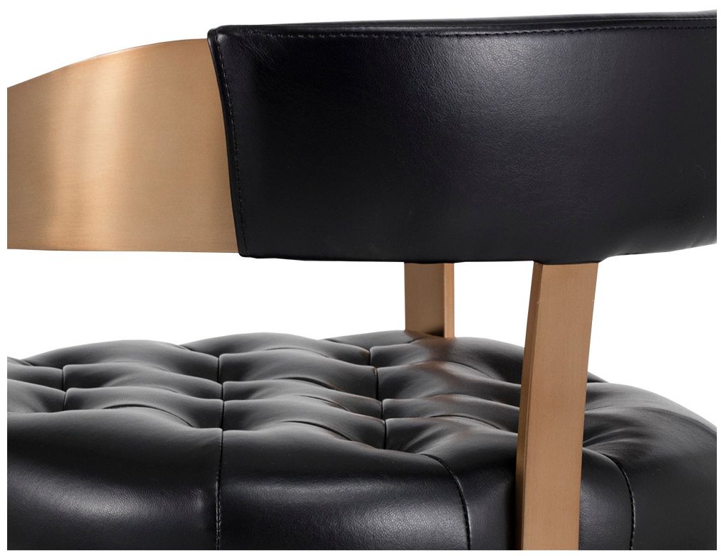 Sunpan Beaumont Counter Stool Antique Brass Cantina Black