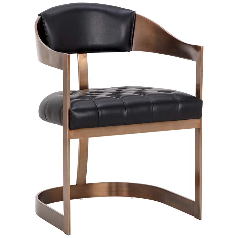 Image 2 Sunpan Beaumont Dining Armchair Antique Brass Cantina Black