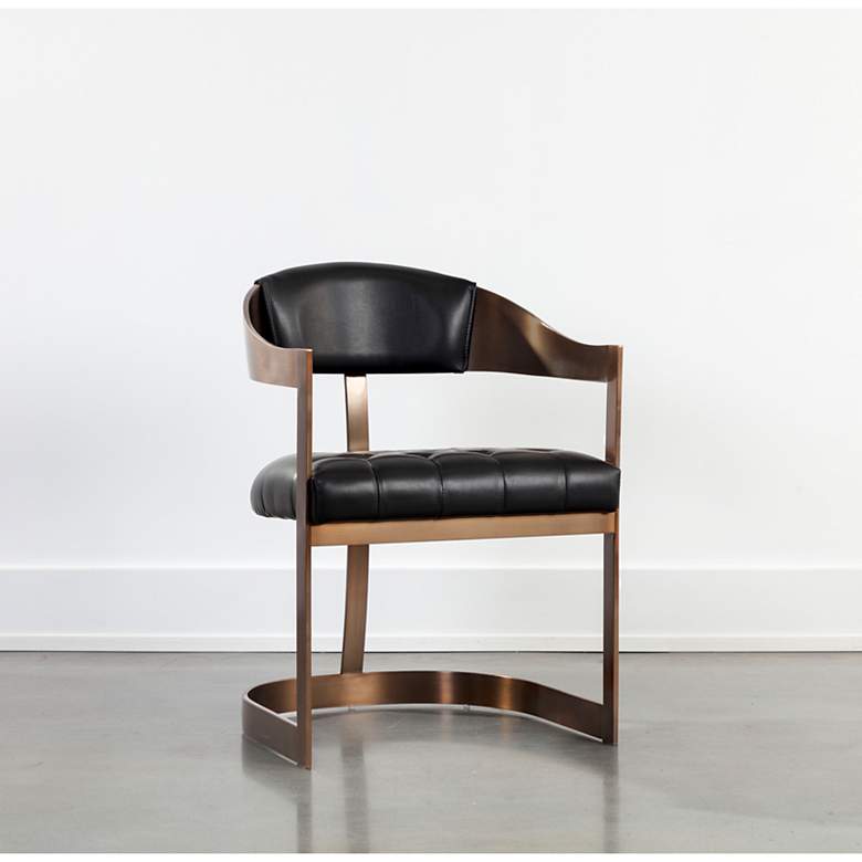 Image 1 Sunpan Beaumont Dining Armchair Antique Brass Cantina Black