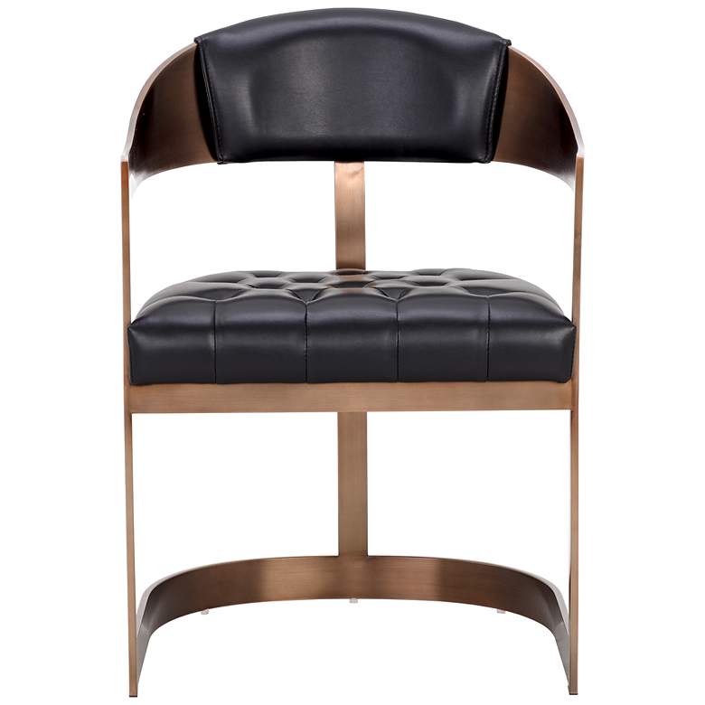 Image 3 Sunpan Beaumont Dining Armchair Antique Brass Cantina Black more views