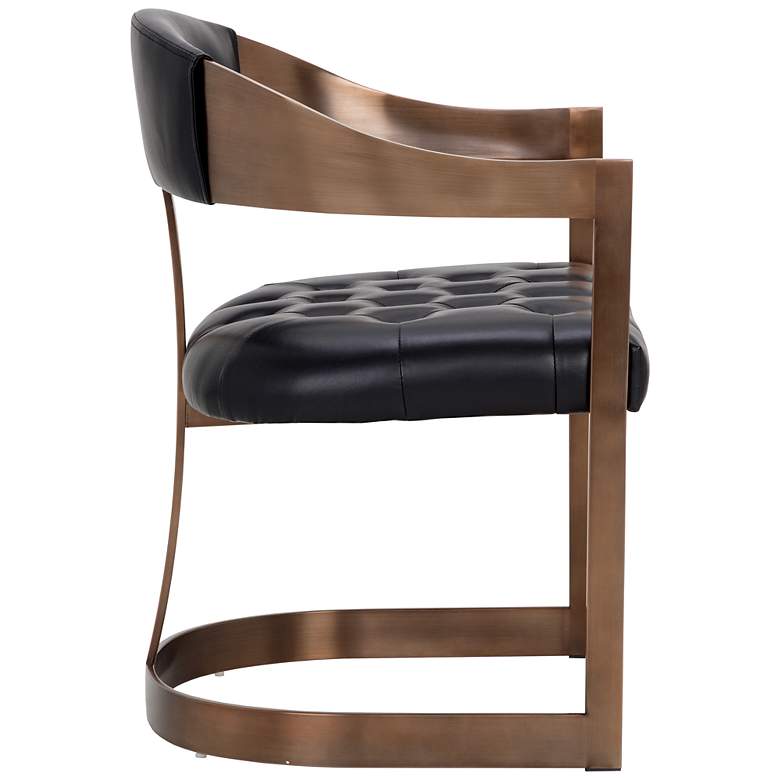 Image 4 Sunpan Beaumont Dining Armchair Antique Brass Cantina Black more views