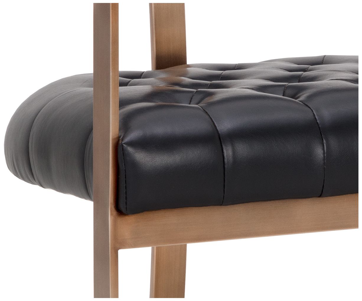 Sunpan Beaumont Dining Armchair Antique Brass Cantina Black