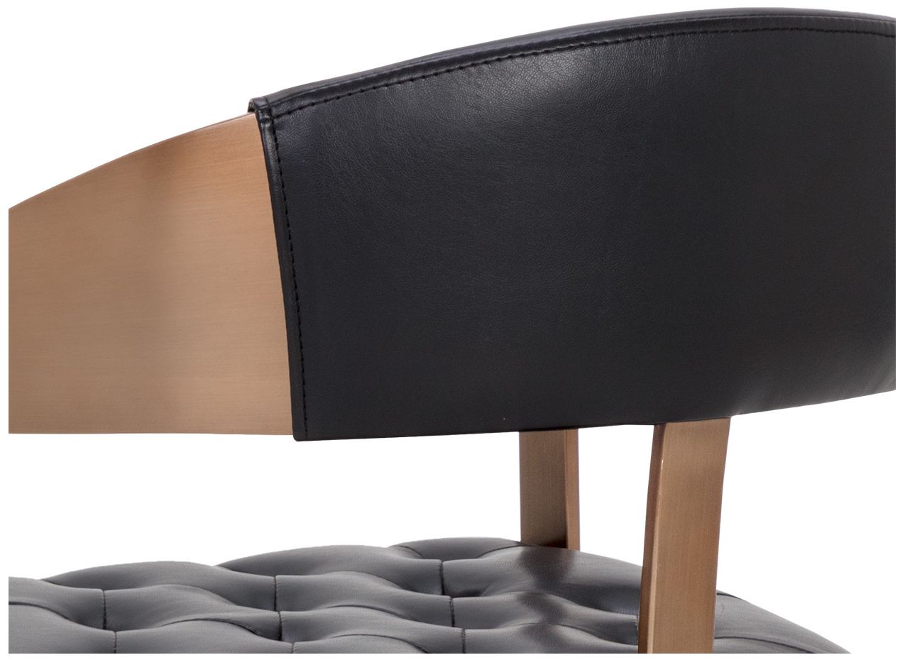 Sunpan Beaumont Dining Armchair Antique Brass Cantina Black