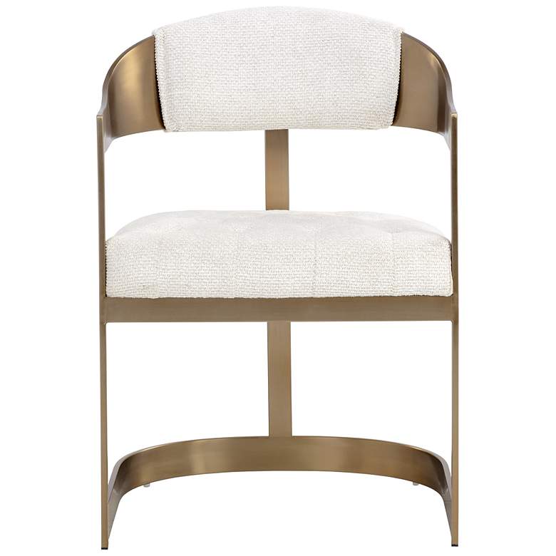 Image 3 Sunpan Beaumont Dining Armchair Antique Brass Rhea Light Barley more views