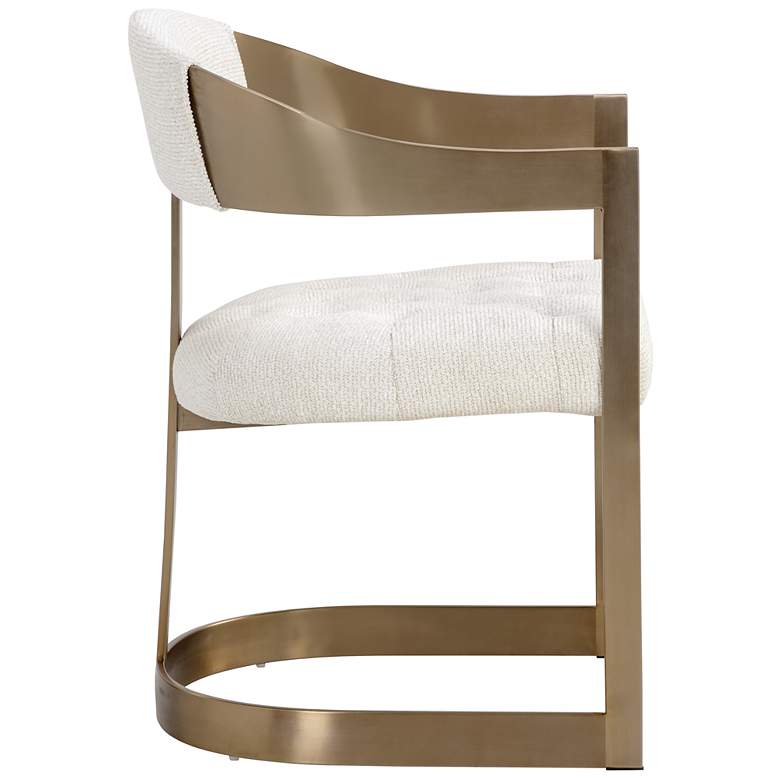 Image 4 Sunpan Beaumont Dining Armchair Antique Brass Rhea Light Barley more views